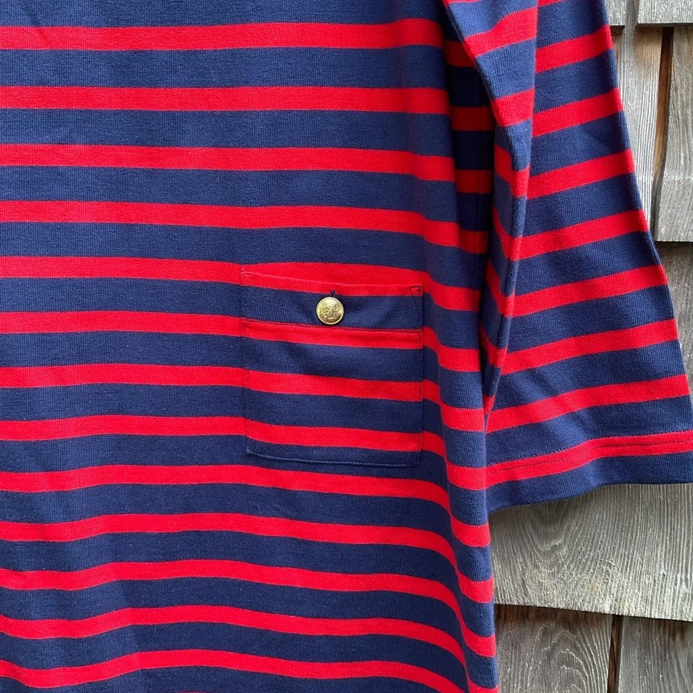J. Crew Striped Red and Blue Dress